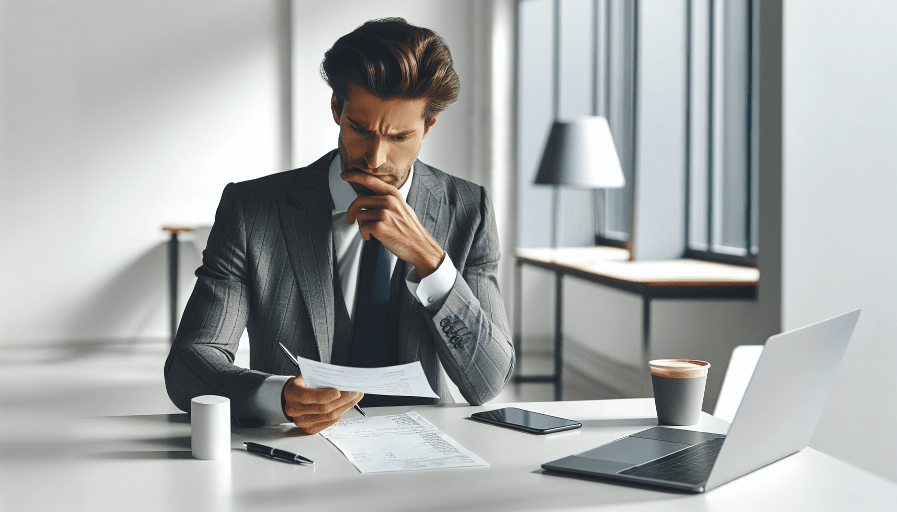 Ondernemer onderzoekt kritisch een verdacht bonnetje, nep bonnetjes preventie