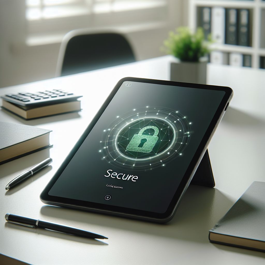 Beveiligd digitaal systeem op tablet toont veilige administratie