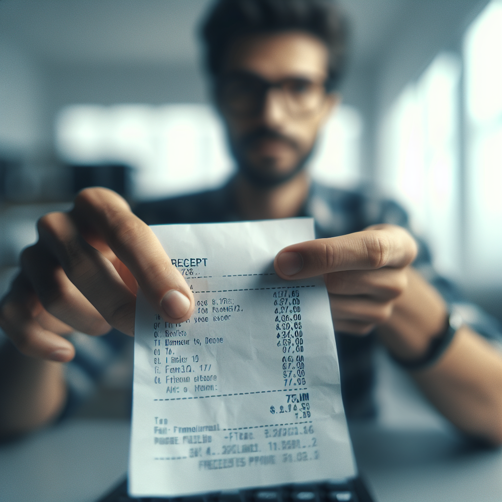 ZZP'er inspecteert gemanipuleerde bon in kantoor