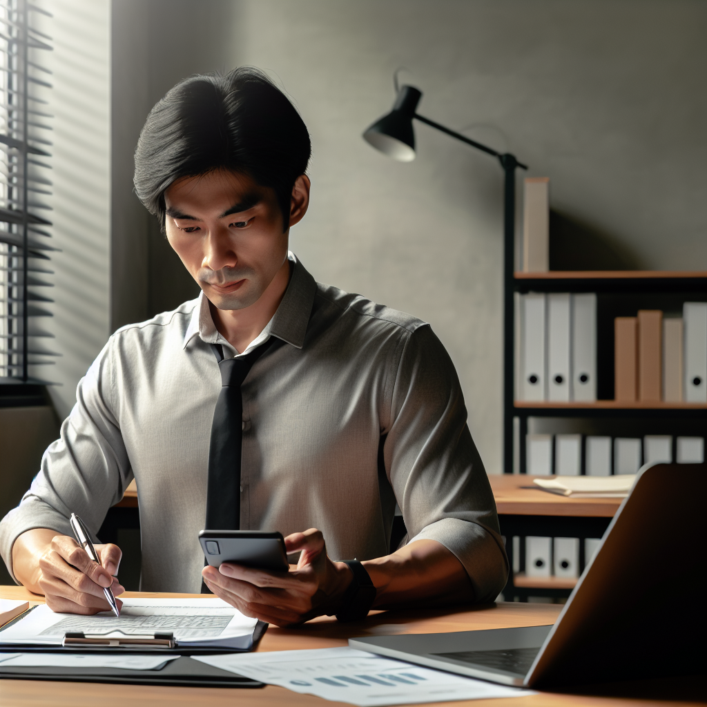 Accountant analyseert boekhouding automatisering tools aan bureau